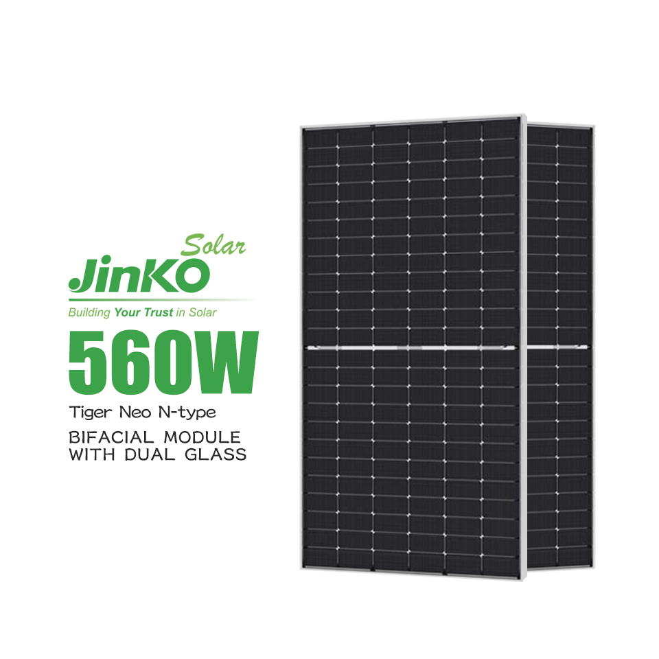 Jinko Bifacial Double Glass 560W 570W 580Wp Panels Solares N Type Solar Panel